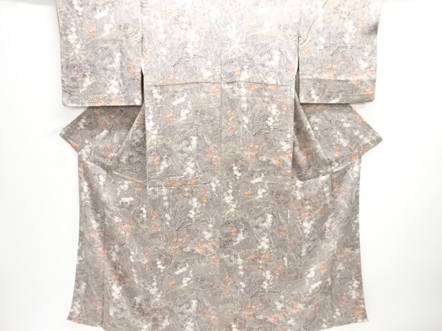 JAPANESE KIMONO / KOMON / CHIRIMEN / TREE & UME 